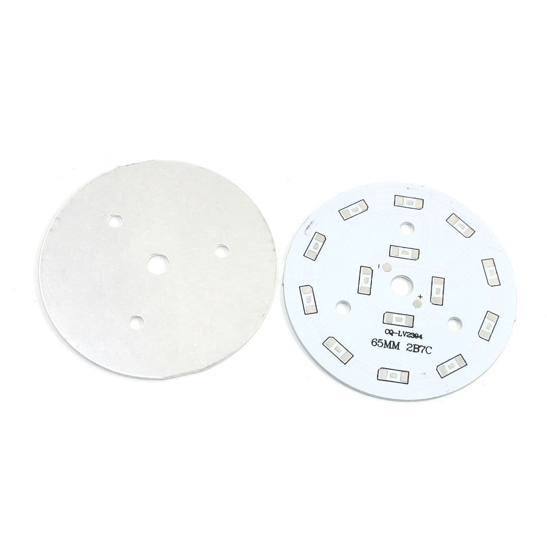 2Pcs 65mm Circle Aluminum PCB Circuit Board for 14 x 1/2W 5730 SMD LED in Series