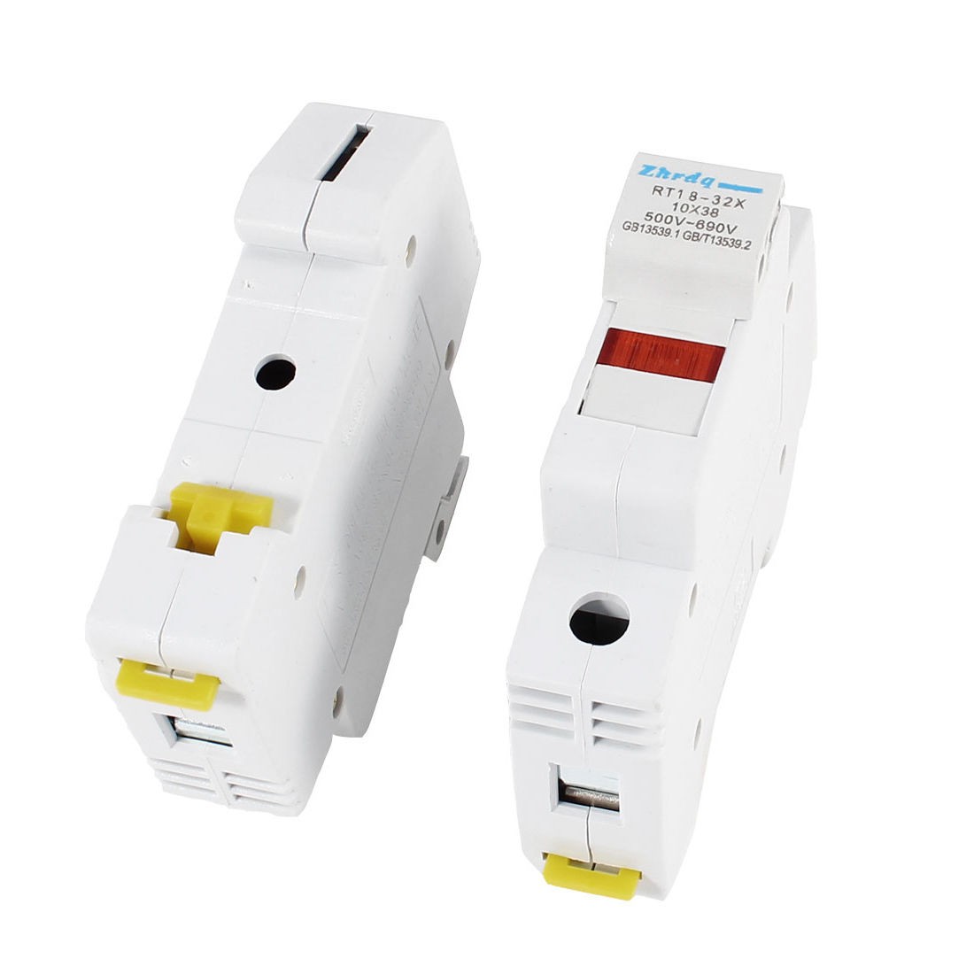 2Pcs AC 500V-690V Single Pole 10x38mm Cylinder Fuse Holder Base RT18-32X