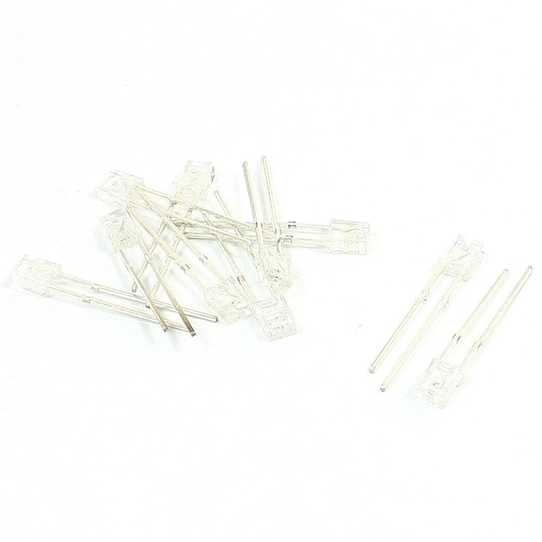 10 pcs 3mm Wide Rectangle Head Superbright Red Green LED Light Diodes