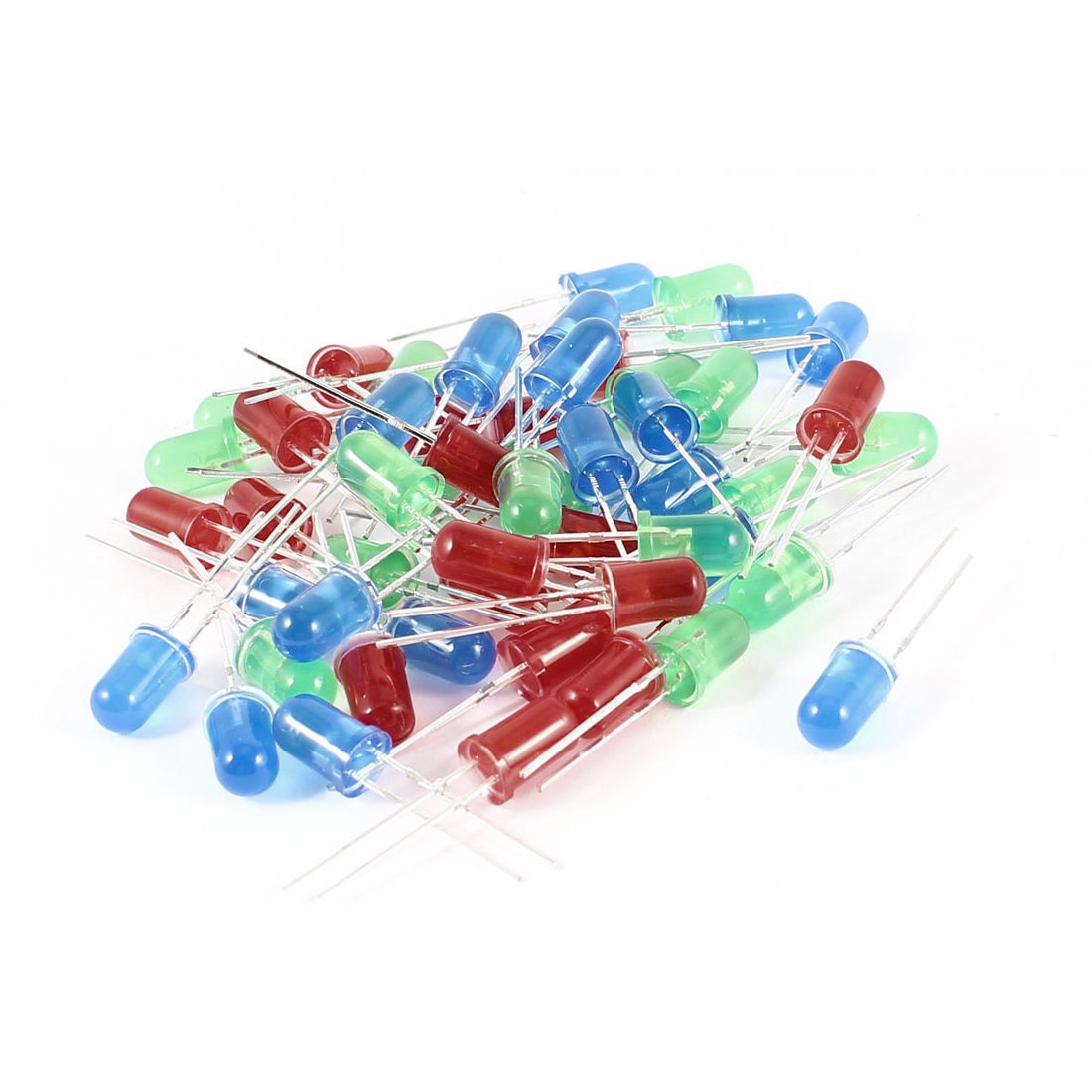 50 Pcs 5mm Dia Straw Hat Red Green Blue RGB LED Lamp Emitting Diodes DC 2.5-3.0V