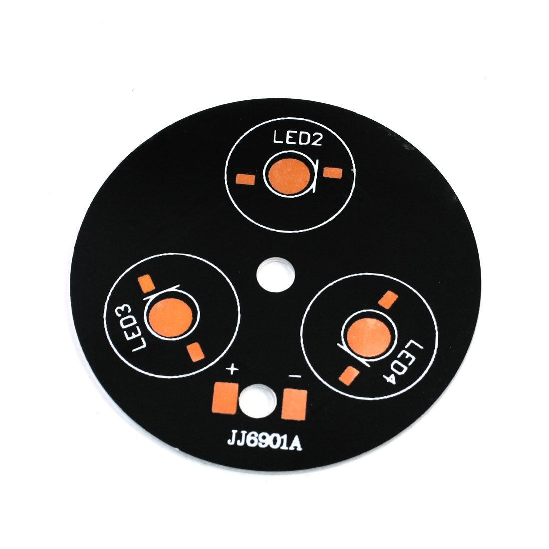 Black Round Aluminum PCB Circuit Board 62mm for 3x1W/3W/5W LEDs Series