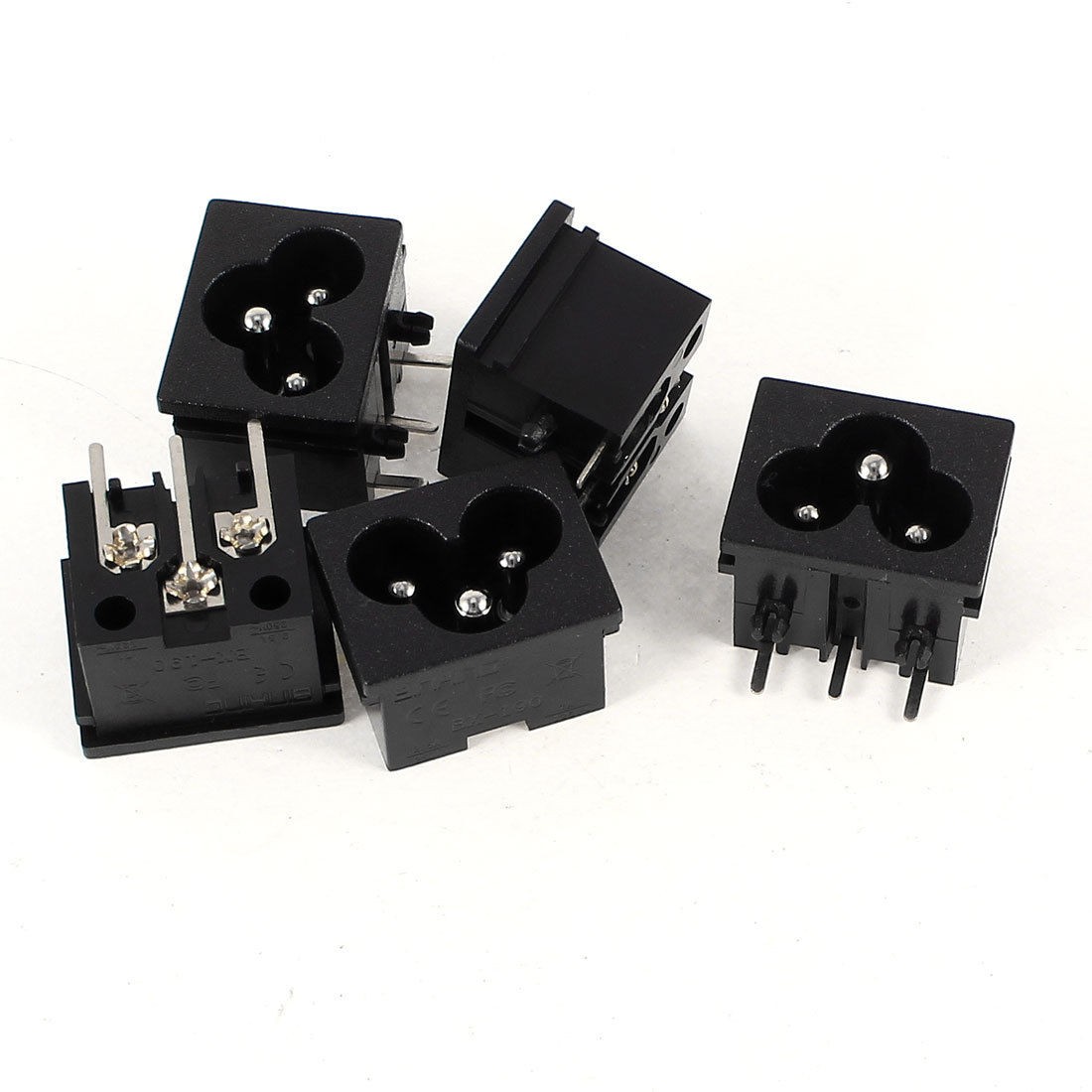 5 Pcs AC 250V/125V 2.5A/7A IEC320 C6 Male Plug Power Inlet Socket Adapter