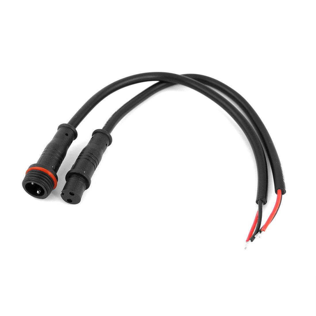 M12S 2 Pin Waterproof LCDs Led Power Supply Connector Replacement Black