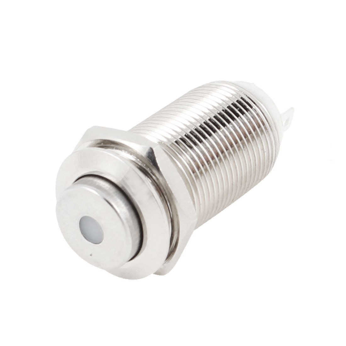 Angel Eye Blue LED 2mm 12V Stainless Steel Switch Momentary Push Button 5 Pin