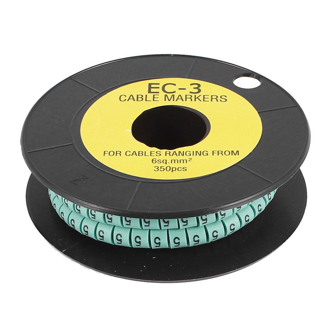 350 Pcs PVC 6mm2 Wire Teal Cable Markers Label Arabic Numerals 5