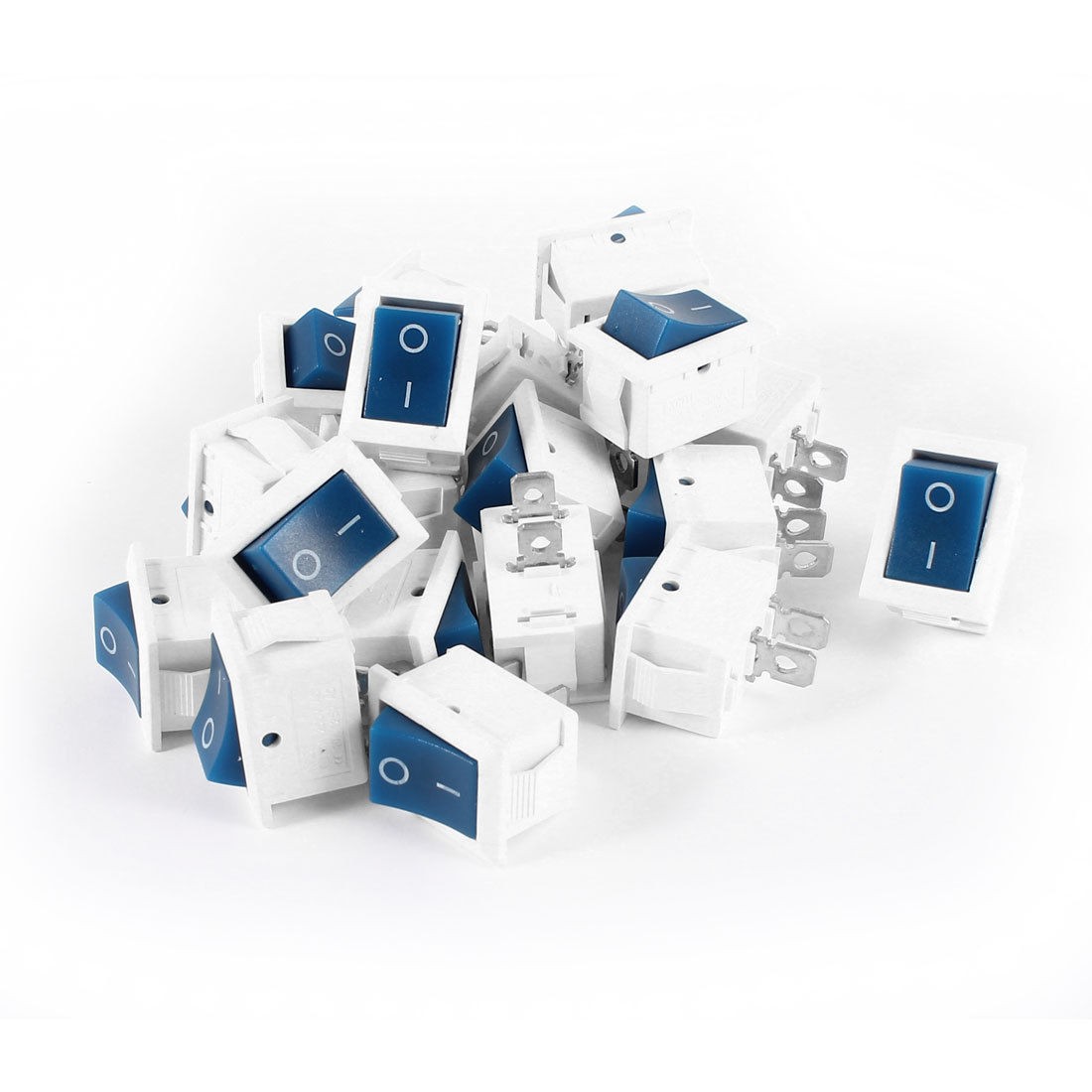 20Pcs KCD1 AC 250V 6A 125V 10A 2Pin SPST Power ON/OFF Panel Rocker Switch Blue