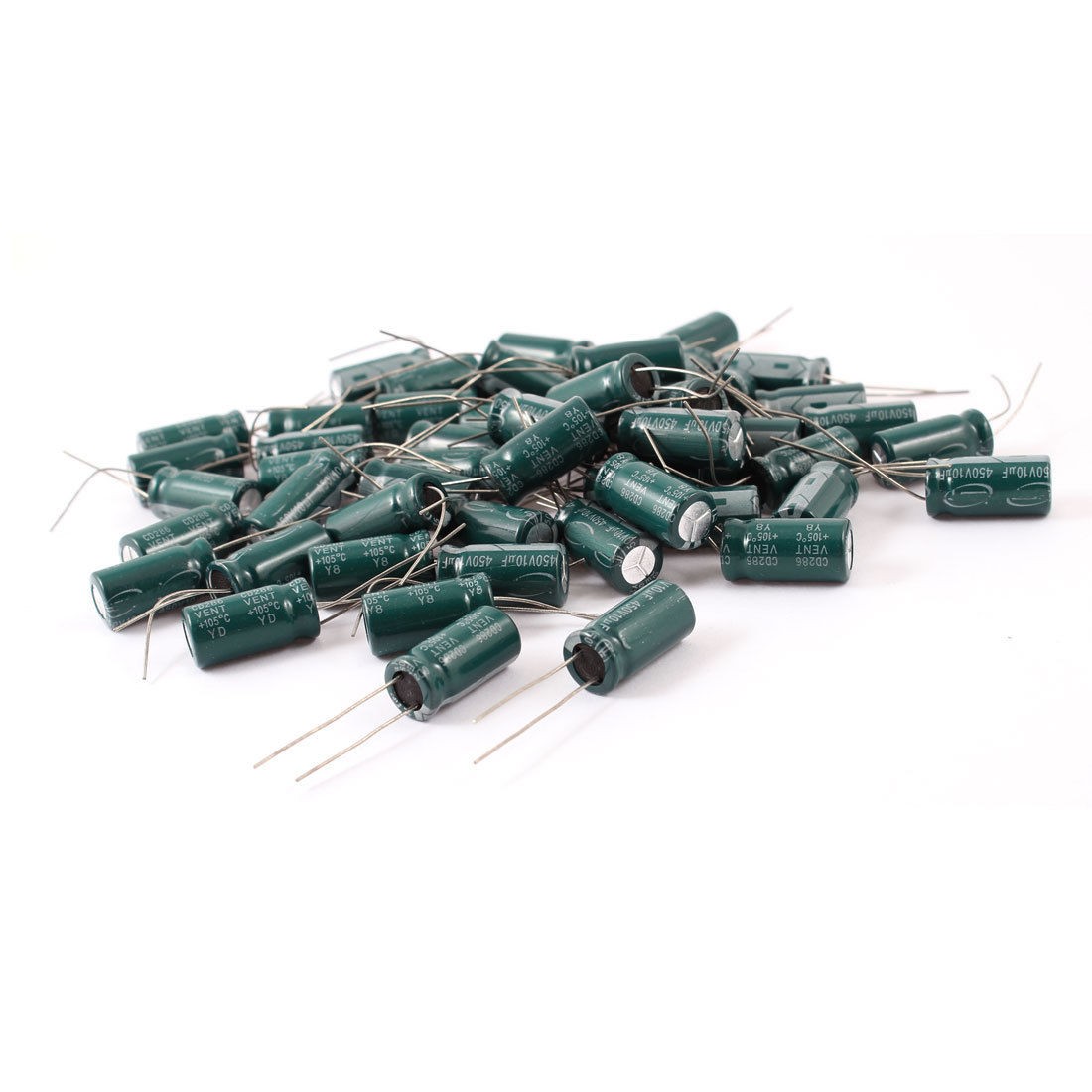50 Pcs 450uF 10V Radial Motherboard Electrolytic Capacitors 10mmx20mm