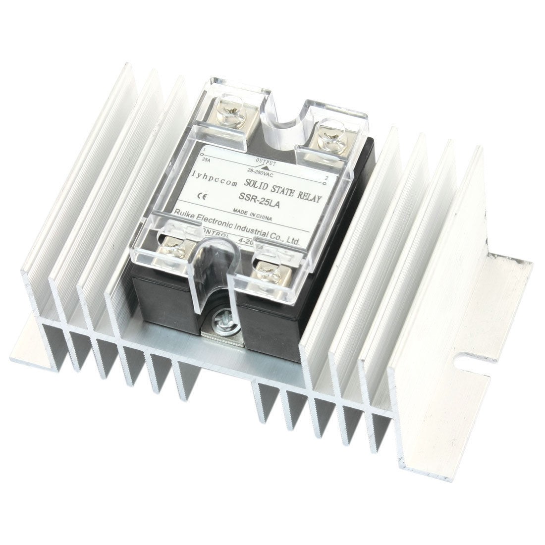 4-20mA Input AC 28-280V 25A Output Single Phase Solid State Relay w Heatsink