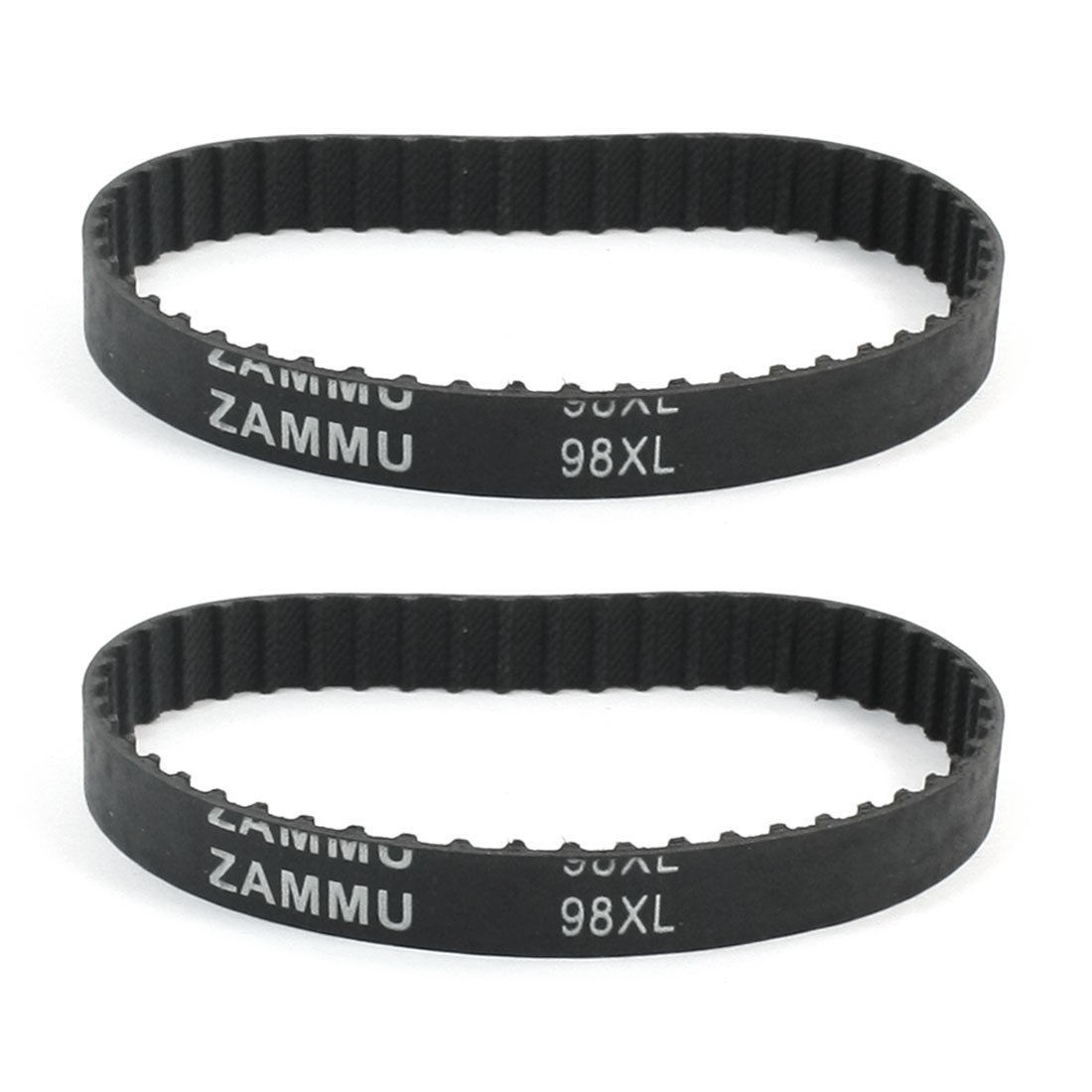 2 Pcs 98XL 5.08mm Pitch 49-Tooth Single Side Groove Rubber Cogged Timing Belt