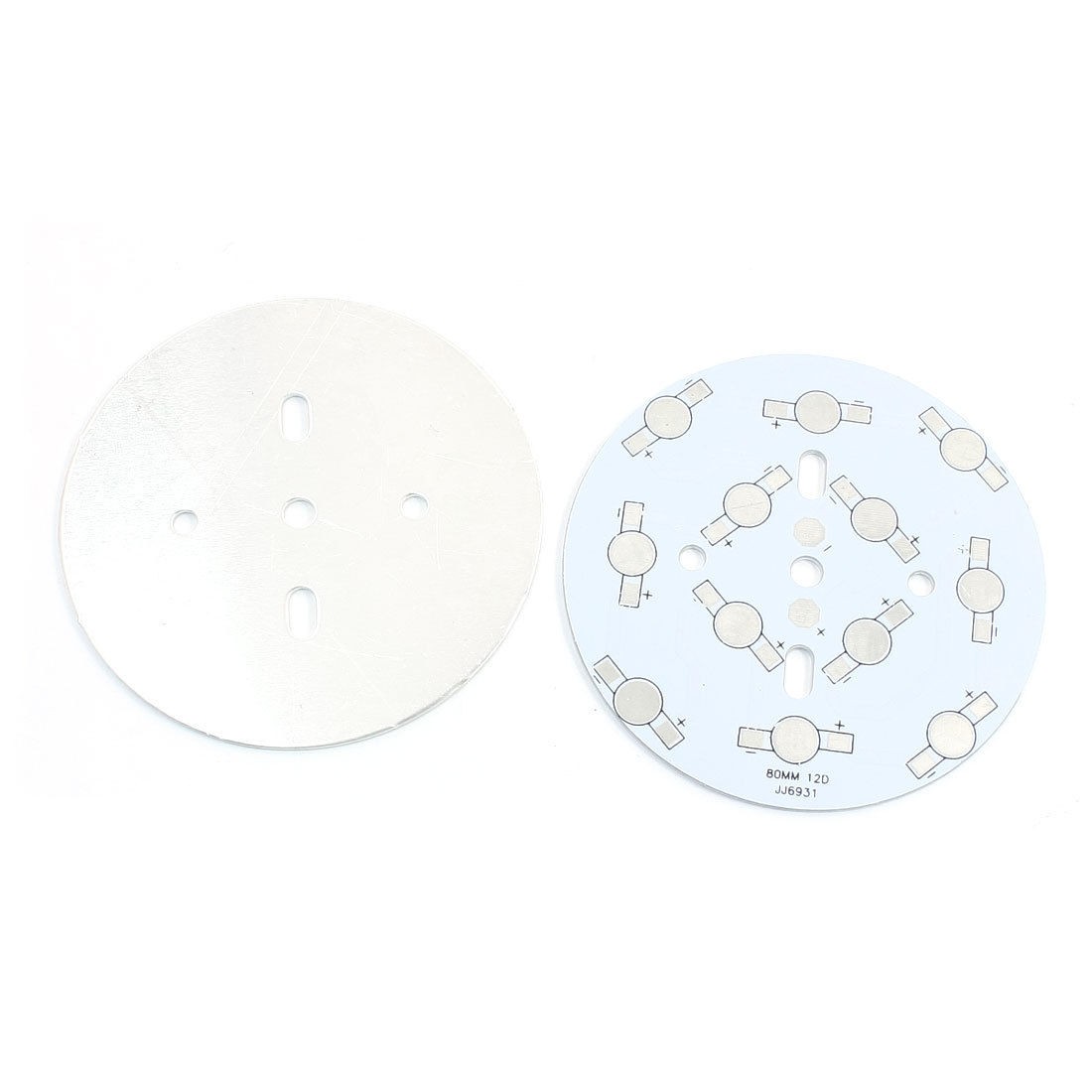 2pcs 78mm Dia Aluminum PCB Circuit Board for 12 x 1W/3W/5W Power LED
