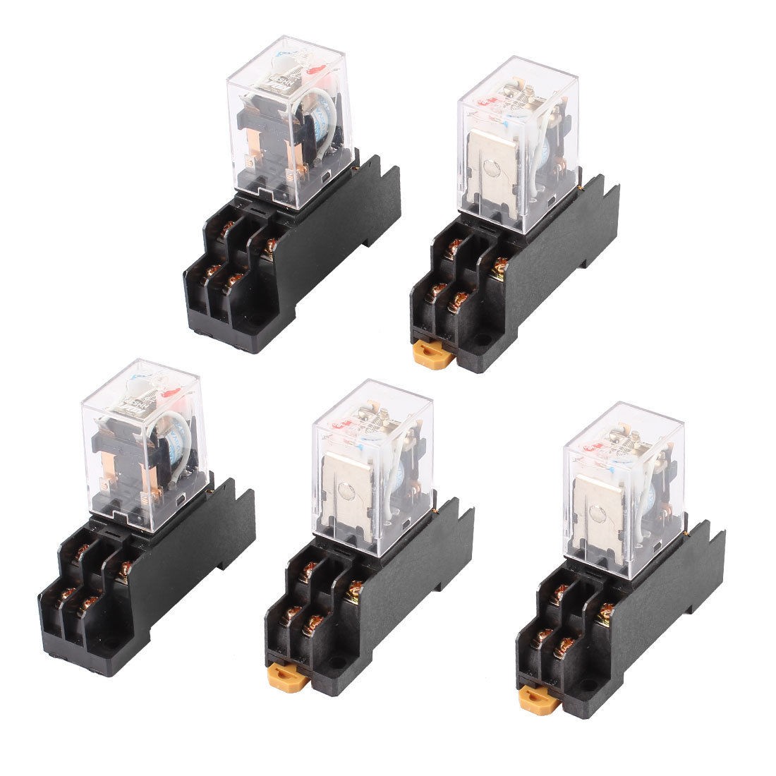 5 X AC 110/120V Coil DPDT 2no 2nc 8 Pin Red LED Power Relay w Socket