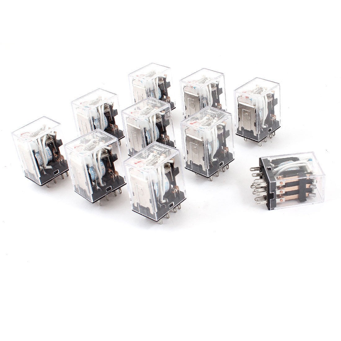 HH53PL AC 110/120V Coil 11-Pin 3PDT Red LED Indicator Light Power Relay 10 Pcs