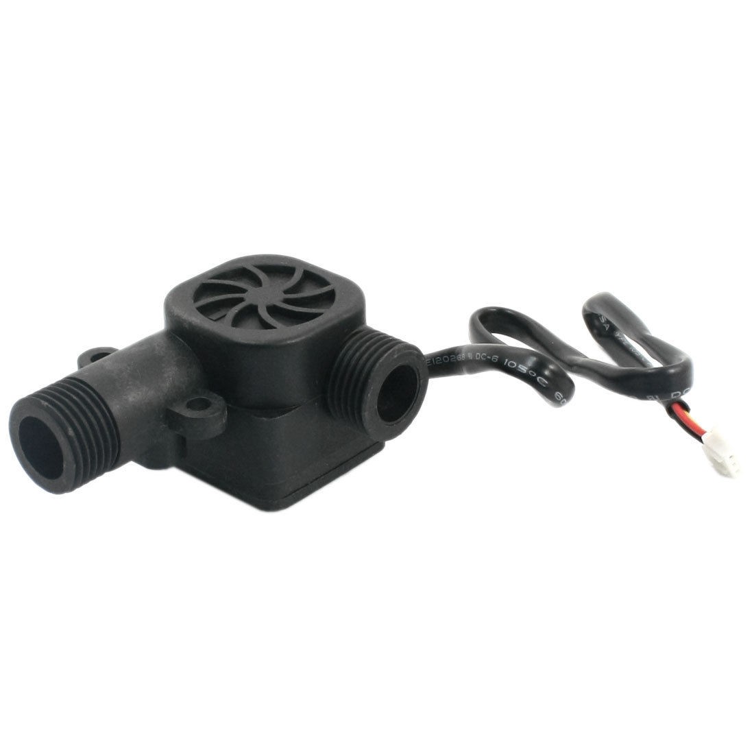 G1/2 Male Thread 1-30L/min Black Plastic Hall Effect Water Flow Sensor Flowmeter