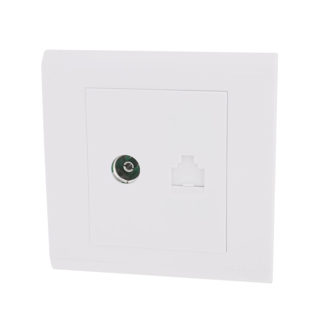 Office White Computer Television TV RJ45 Network Outlet Wall Panel Plate