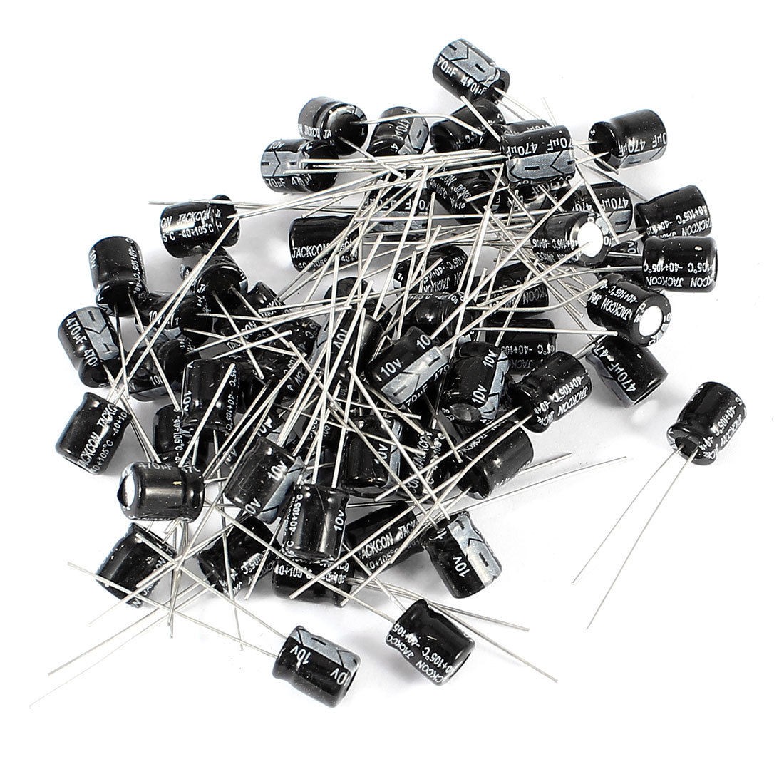 60 Pcs Electrolytic Capacitor Radial Lead 10V 470uF 6.3x7mm