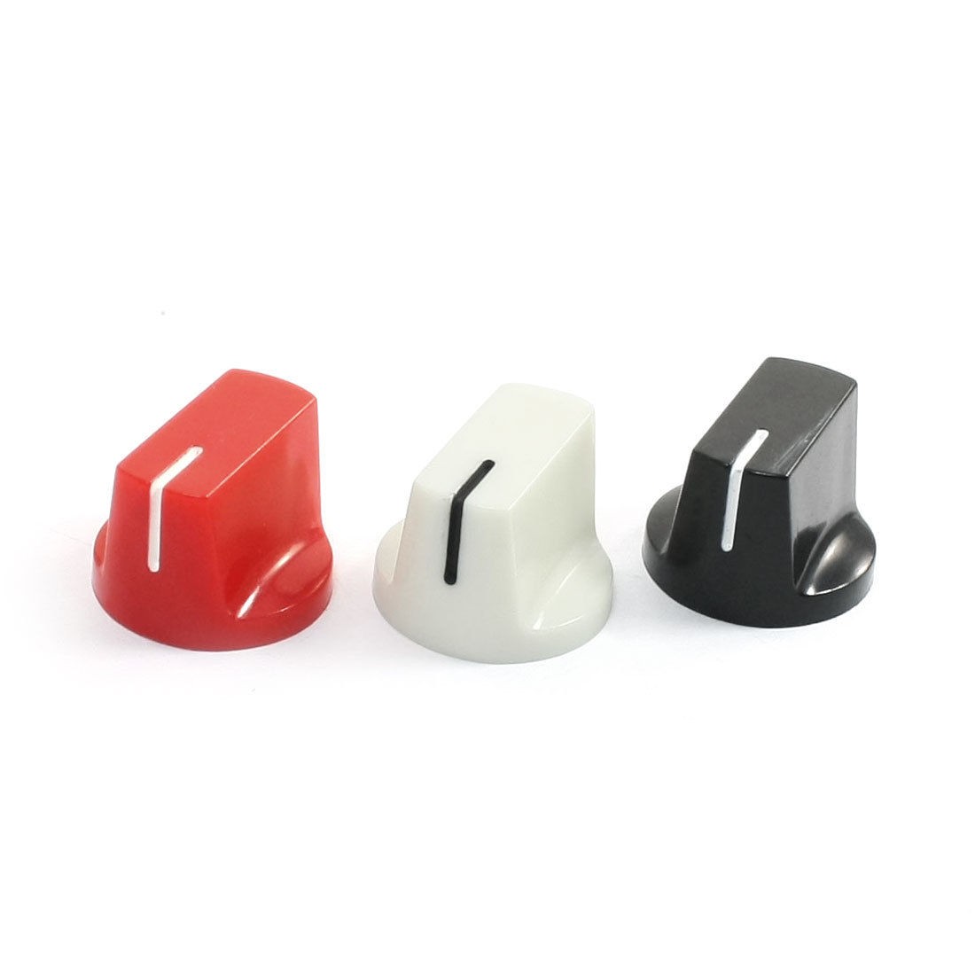 3PCS Black White Red Potentiometer Control Knob Cap 6.5mm Hole 19x14mm