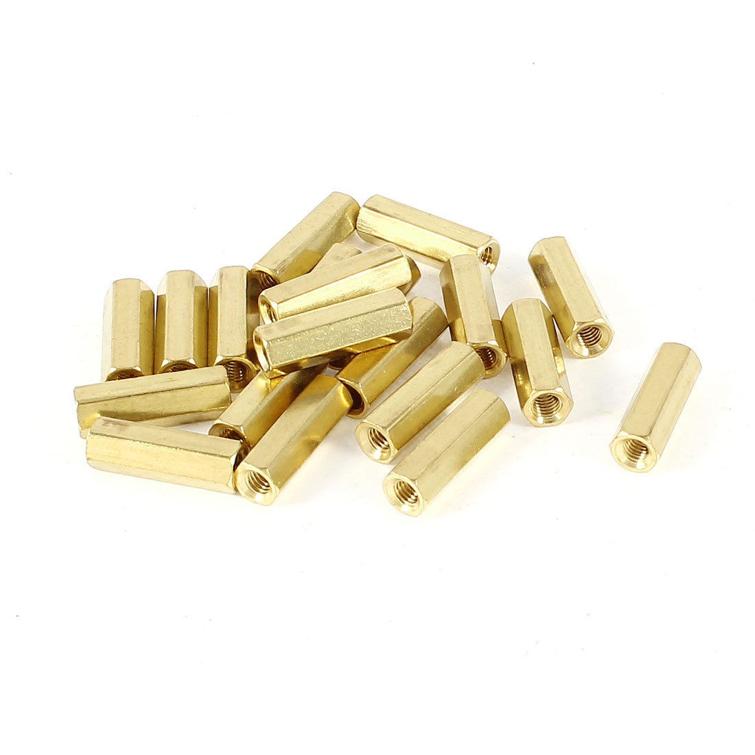 20 Pieces M3 Female Threaded PCB Brass Standoff Spacer 15mm High Gold Tone M3X15