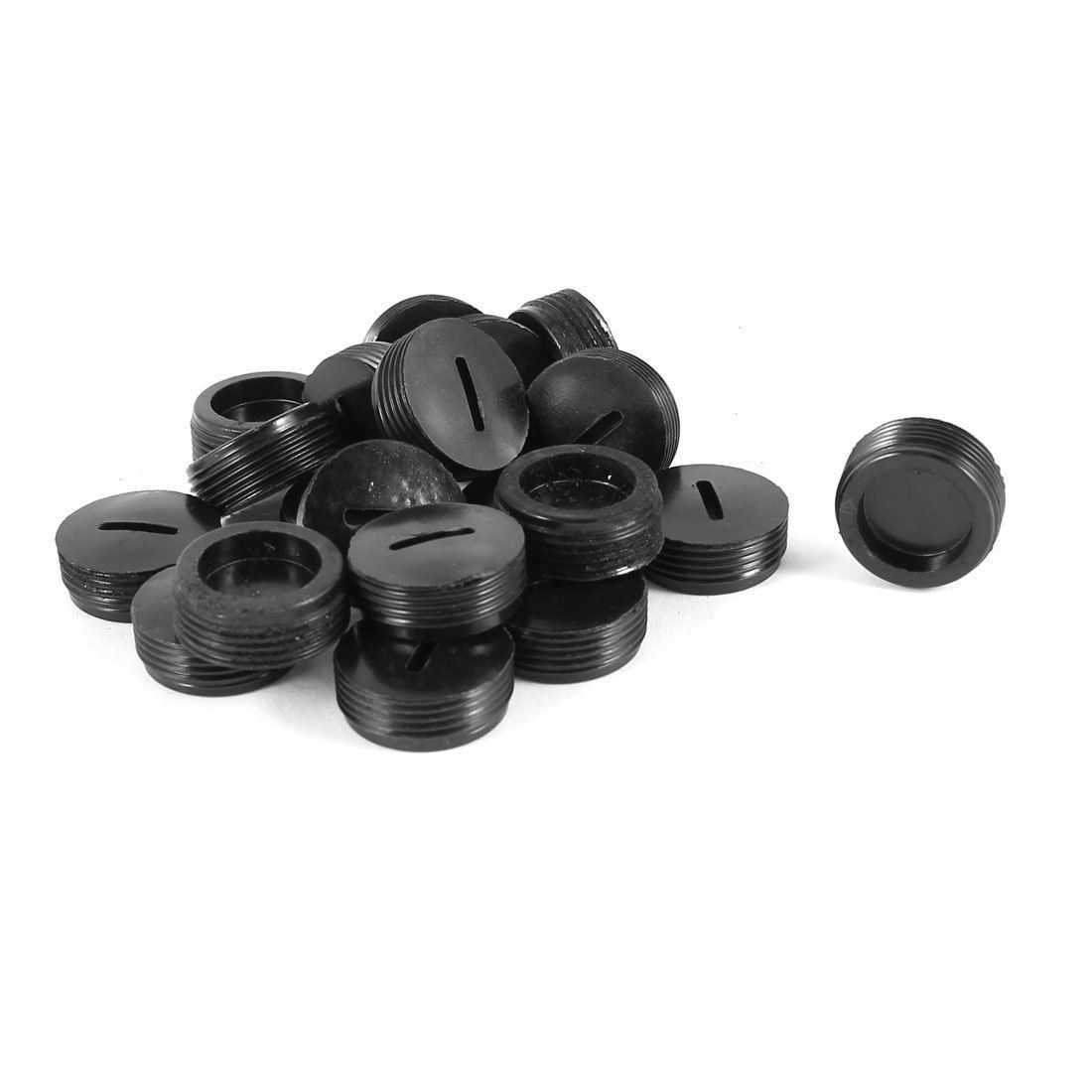 20 Pcs 18mm Dia Screw Black Plastic Motor Carbon Brush Holder Cap Cover