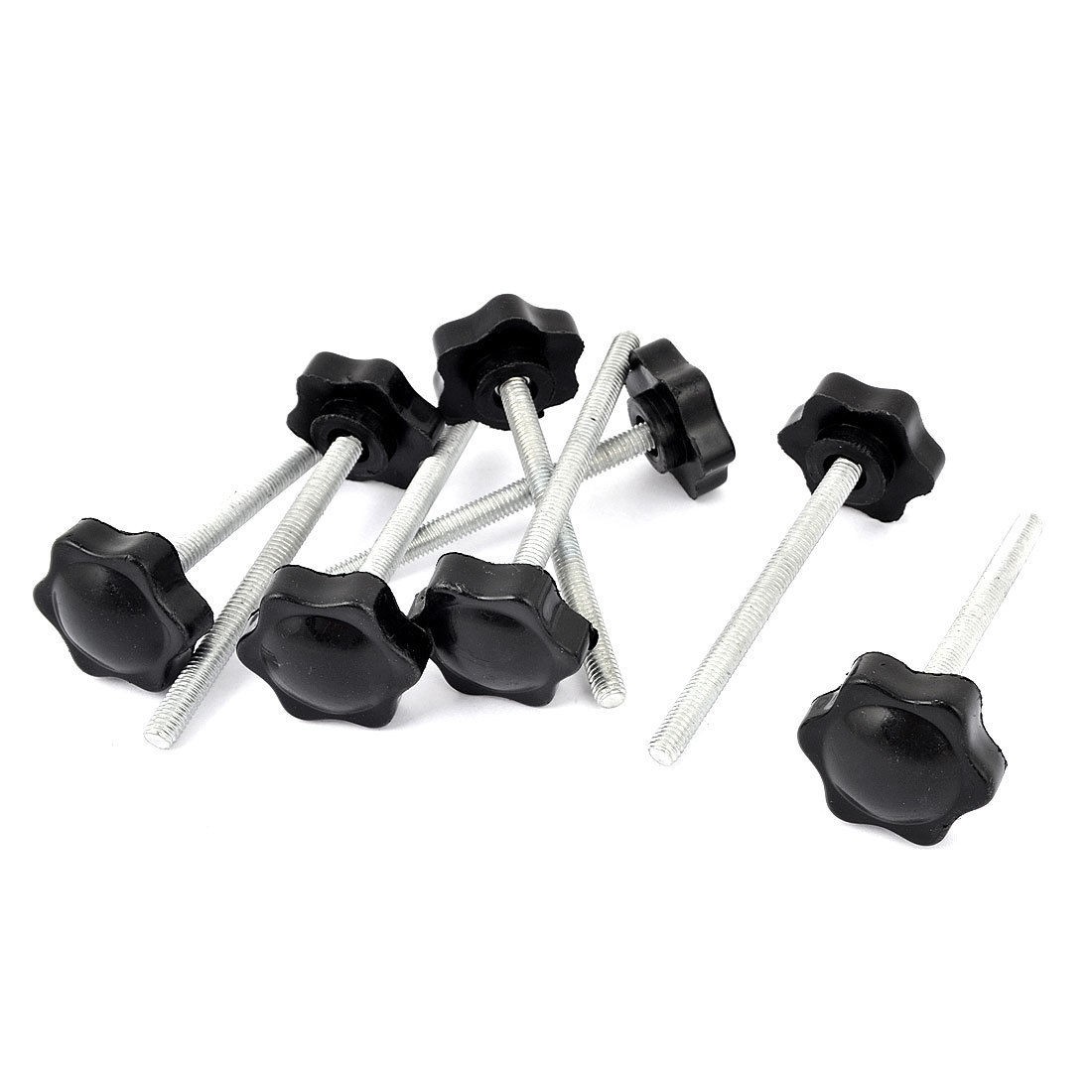 M6 x 70mm Male Thread 32mm Star Head Dia Screw On Type Clamping Knob 8Pcs