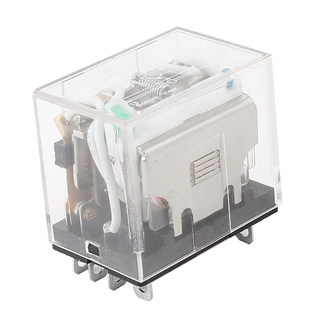 DC 24V Coil 4PDT 14-Pin Green LED Lamp General Purpose Power Relay