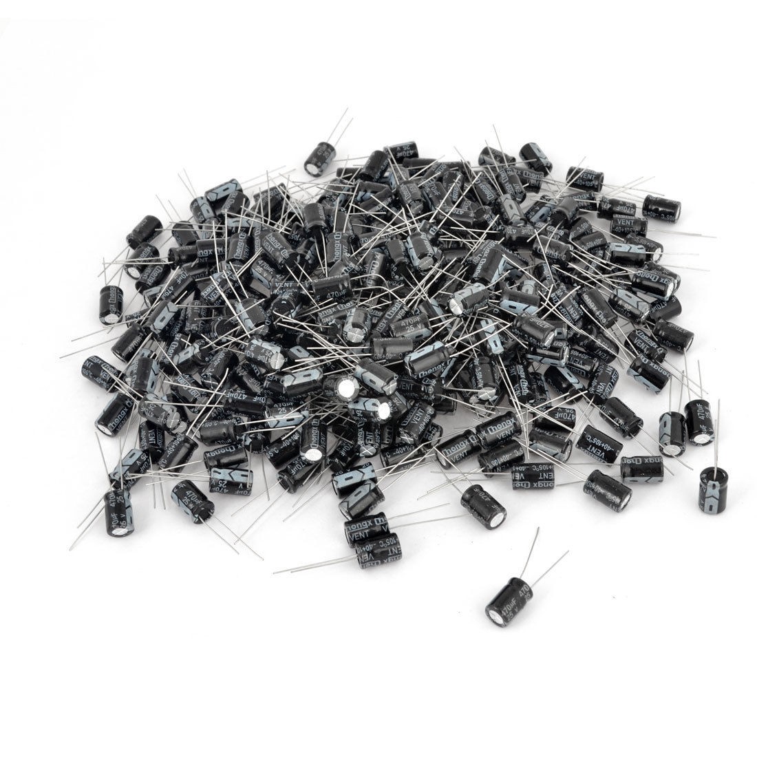 500 Pcs 8mm x 12mm 470UF 25V Polarized Radial Electrolytic Capacitor