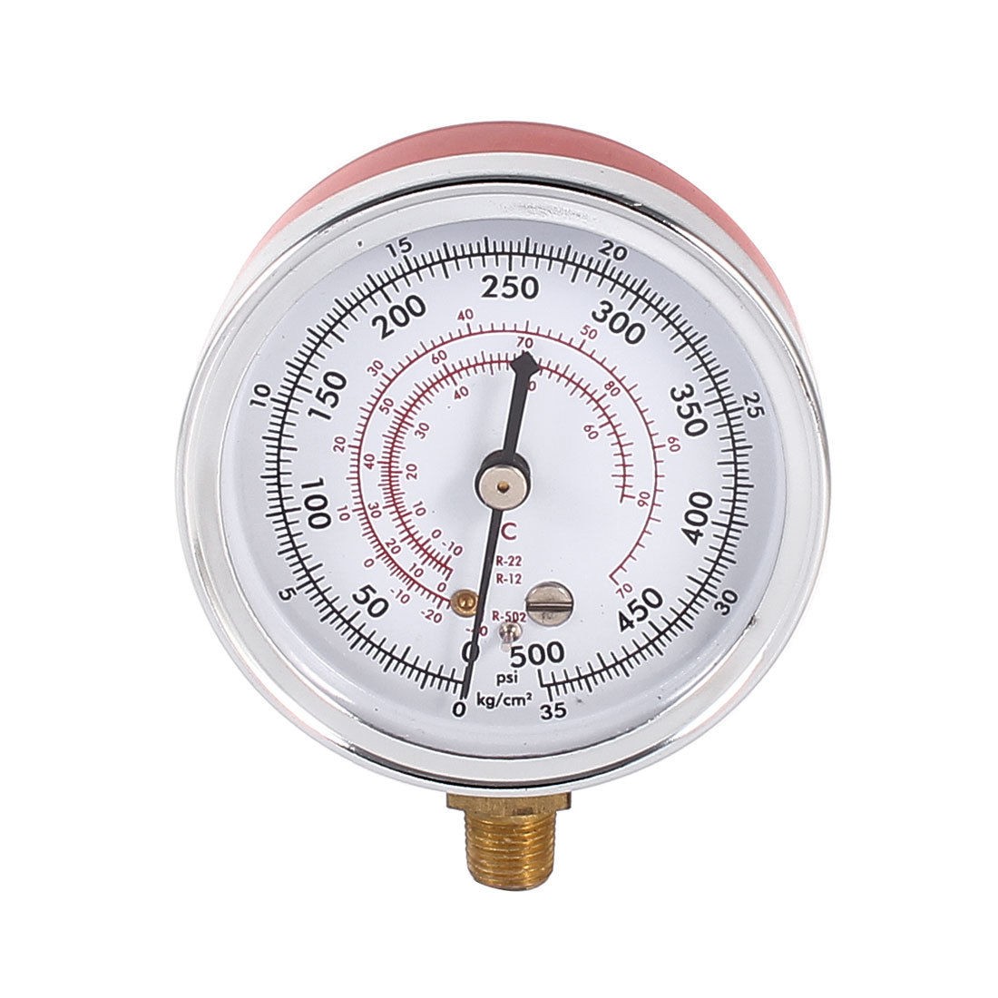 Bottom Mount 2.8" Round Dial Water Air Pressure Gauge 0-35Kg/cm2
