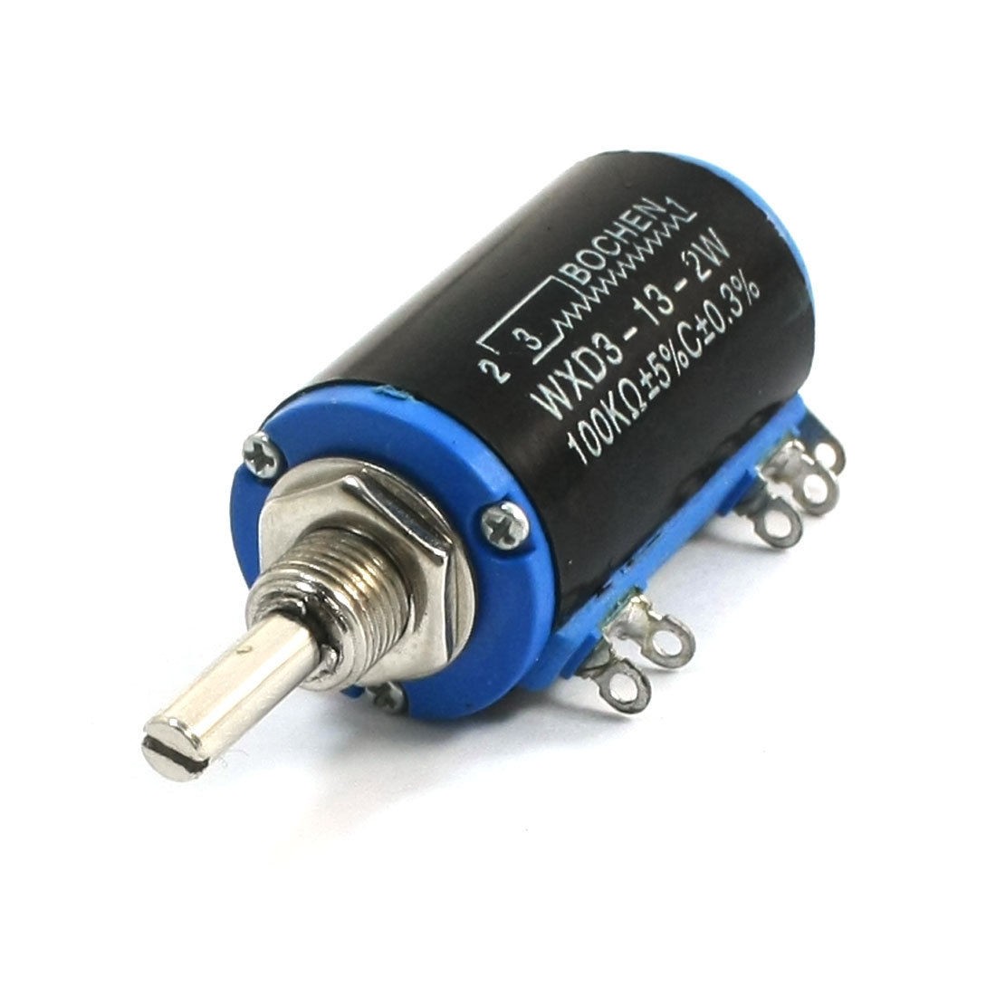 WXD3-13 2 Watt 100K Ohm 4mm Dia Drive Shaft Wirewound Potentiometer