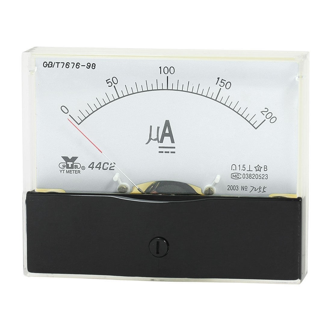 Measurement Tool Analog Panel Ammeter Gauge DC 0 - 200uA Measuring Range