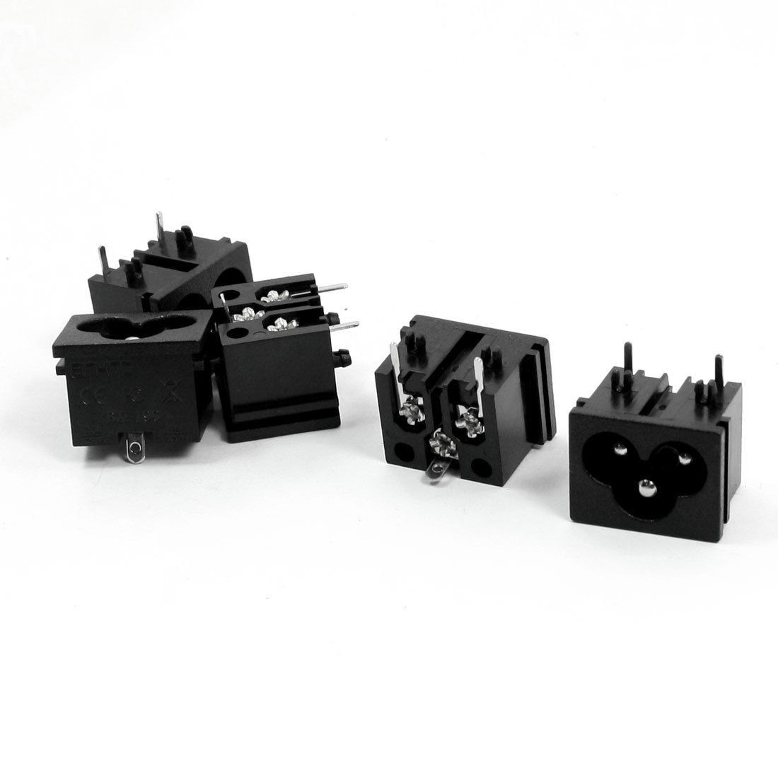 5 Pcs IEC320 C6 Inlet Welding Power Adapter Connector AC 125V 7A