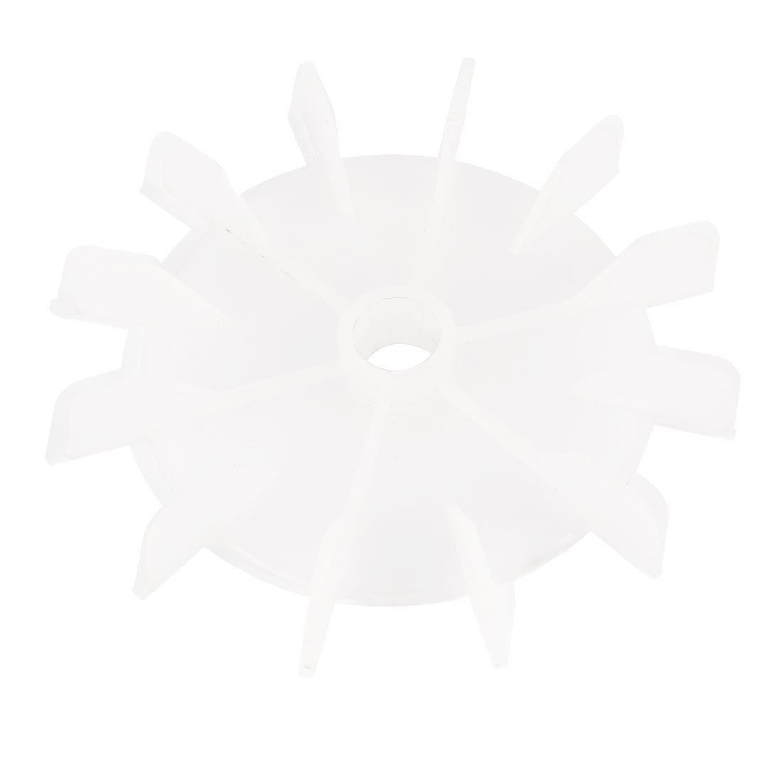 Machine Part White Plastic 14mm Inner Dia. 12 Blade Impeller Motor Fan