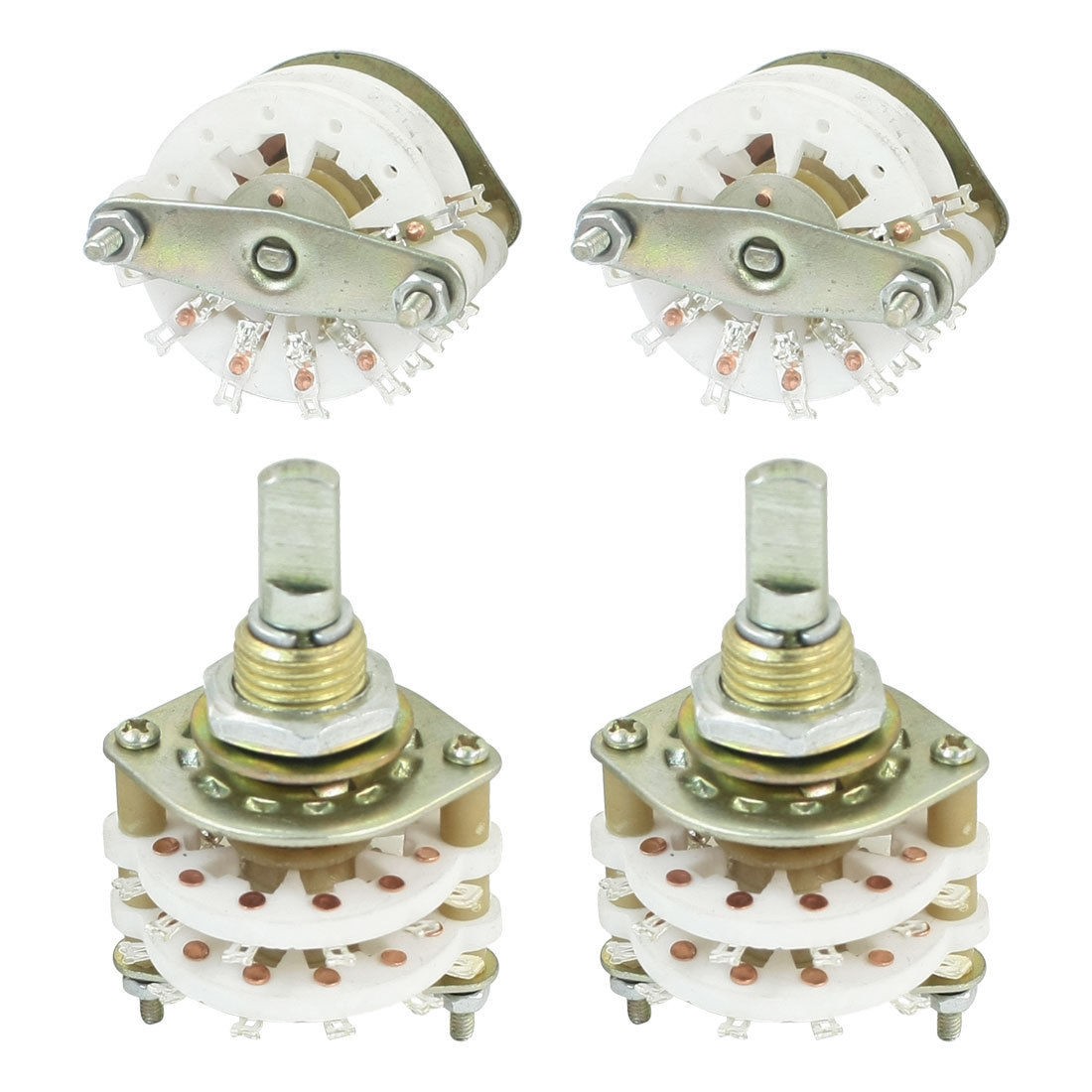 4Pcs 10mm Mount Hole Dia 2P6T 2 Deck Band Channel Rotary Switch Selector
