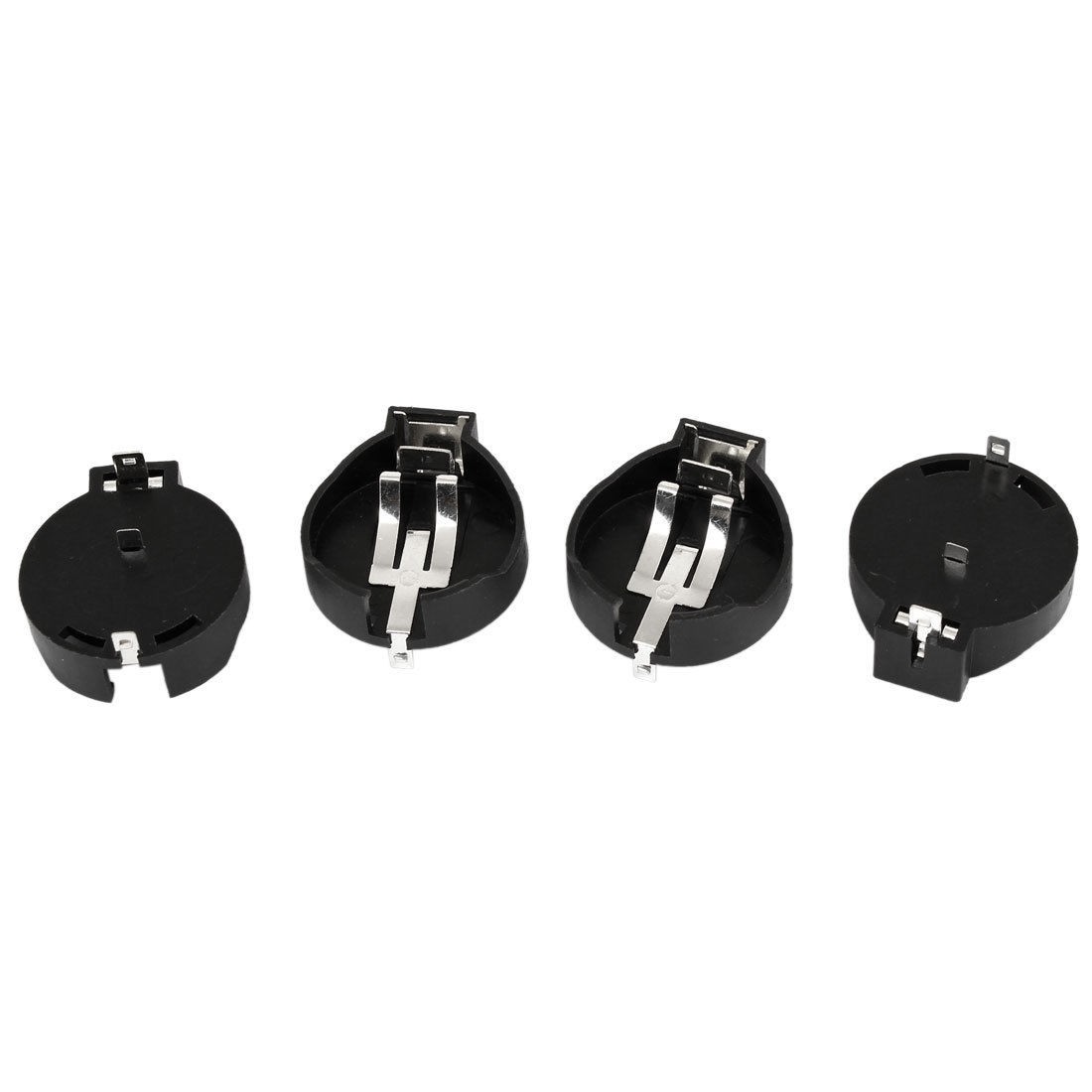 CR2450 SMT Plastic Cell Button Battery Socket Holder Case Black 4PCS
