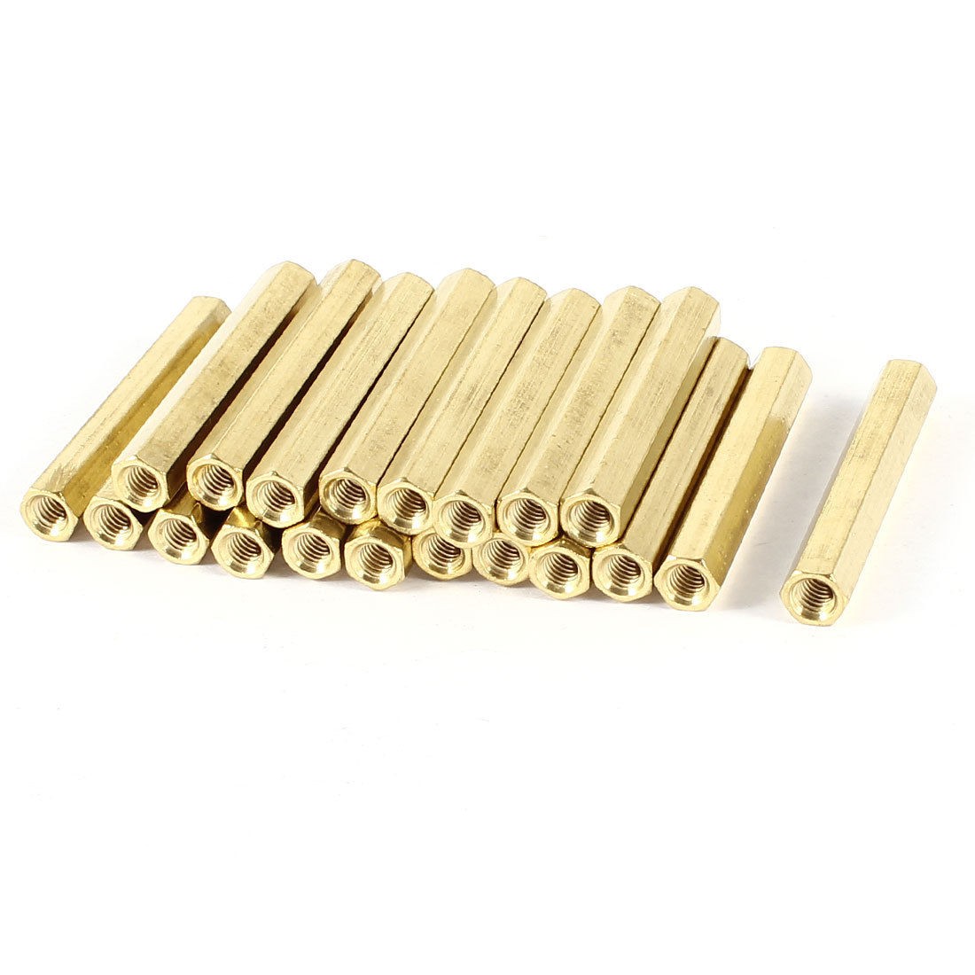 20 Pieces M4 Female Threaded PCB Brass Standoff Spacer 40mm High Gold Tone M4x40