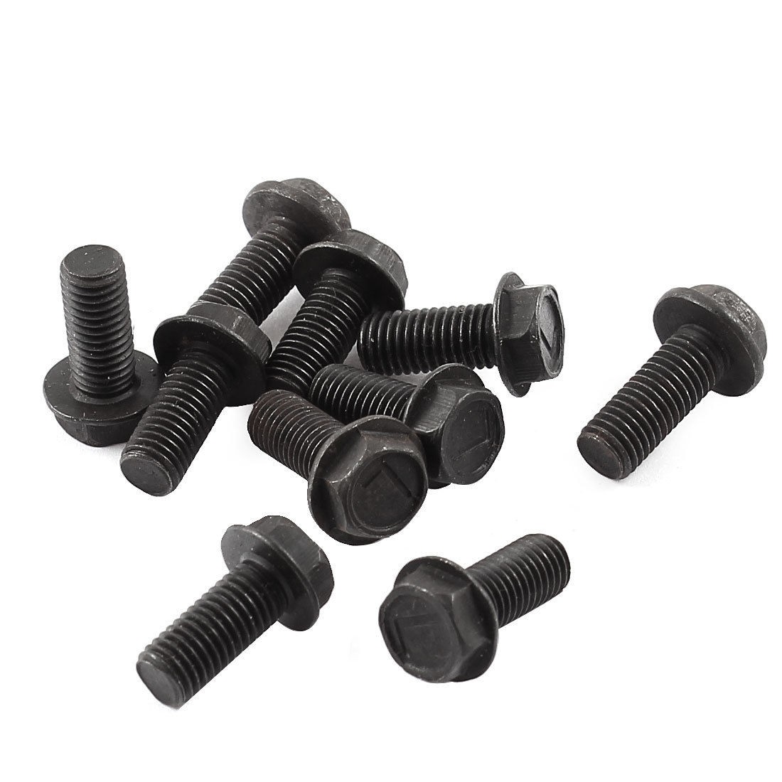 10 x M7 7mm Dia Black Metal Reverse Thread Screws for Cutting Machine