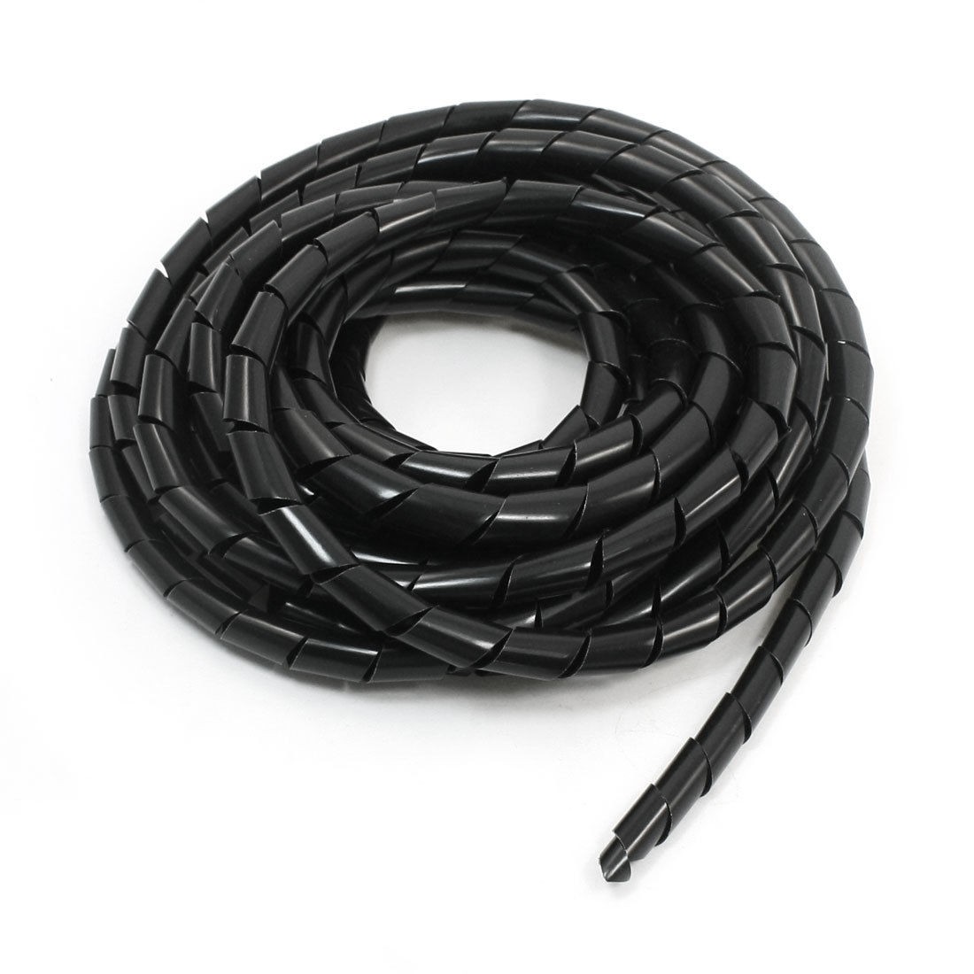 12mm 16.4Ft Spiral Wrapping Wrap Band Tube Computer Manager Cable Black