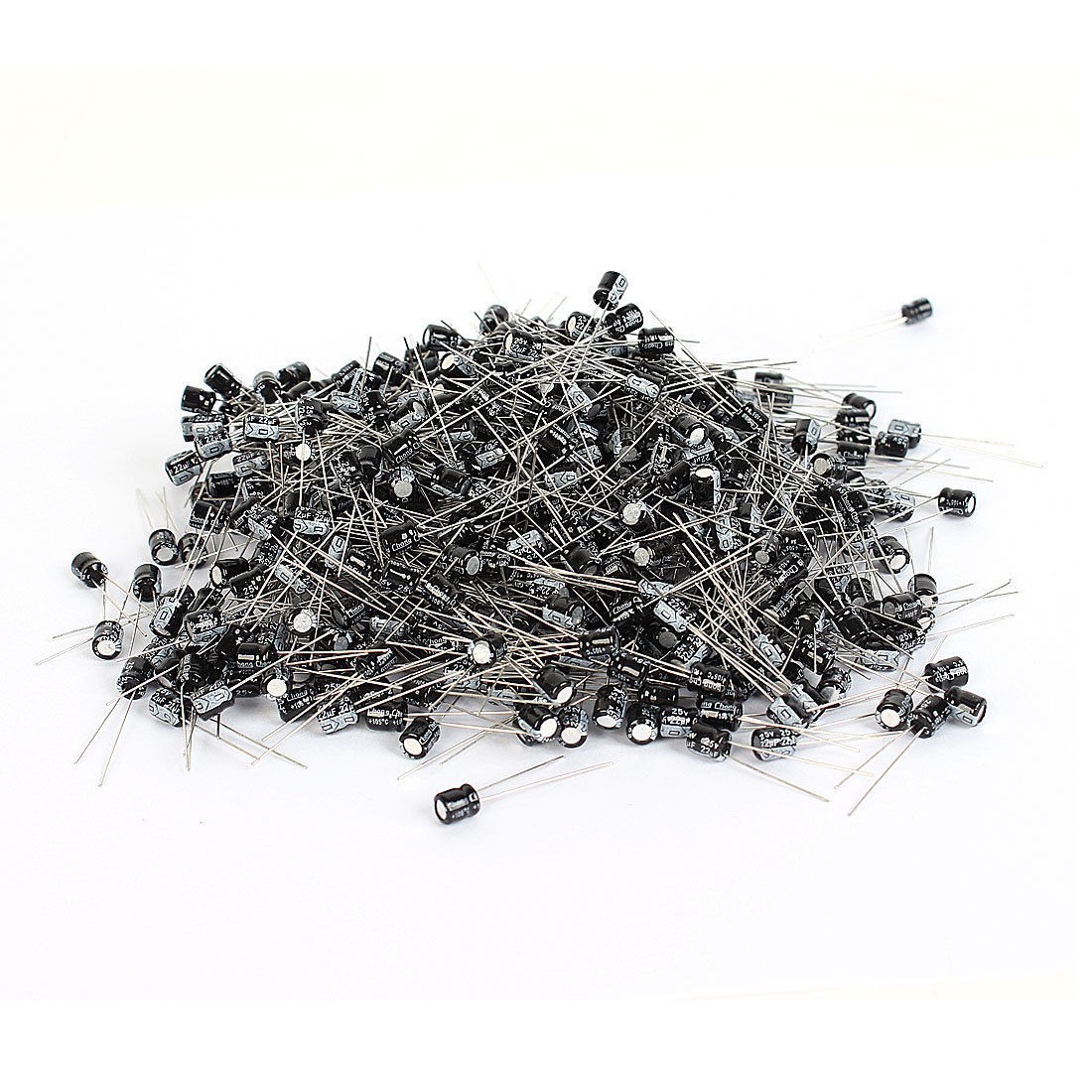 1000 Pcs 5mm x 5mm 22UF 25V Polarized Radial Electrolytic Capacitor