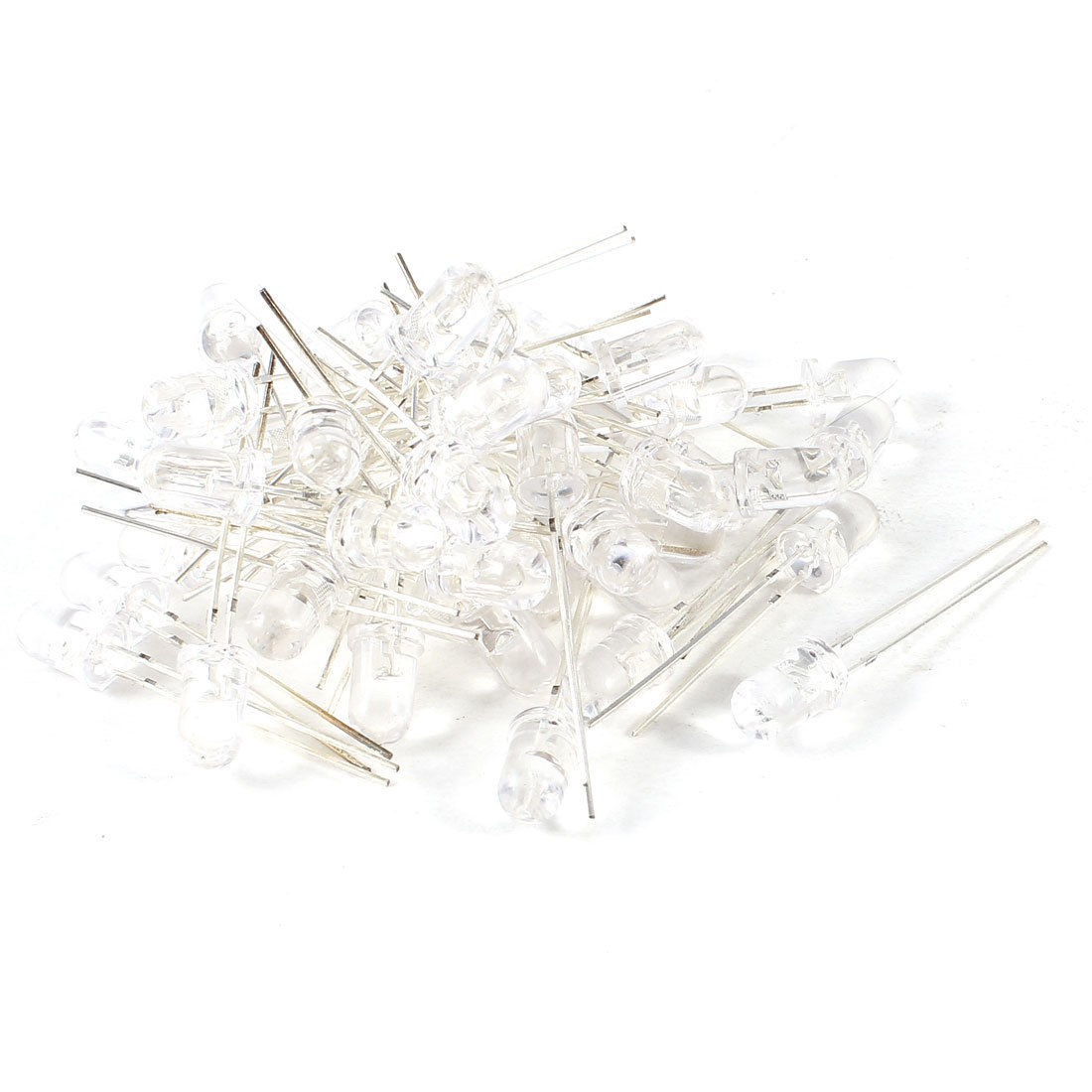 50 Pcs 5mm Dome Green LED Light 2 Pin Emitting Diodes 35mm x 5mm