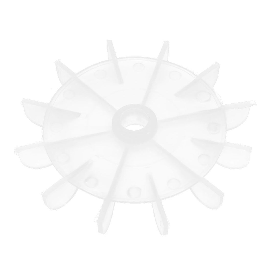 Machine Part White Plastic 12mm Inner Diameter 12 Blades Impeller Motor Fan