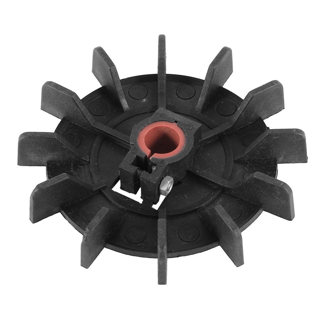 Machine Part Black Plastic 14mm Inner Diameter 12 Blades Impeller Motor Fan