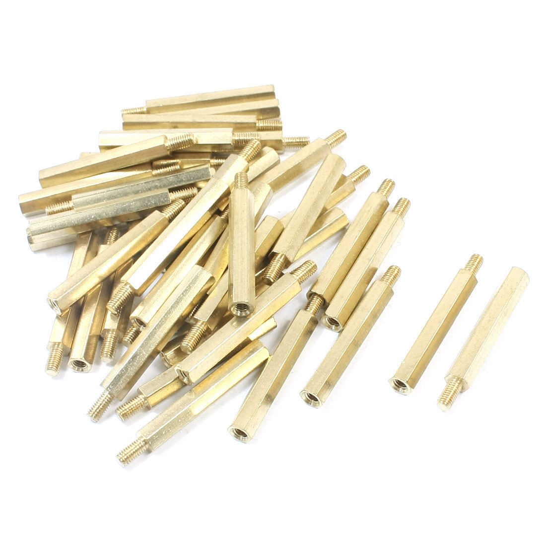 M3 x 30mm x 36mm Gold Tone Brass Pillar PCB Hexagon Standoff Spacer 40Pcs