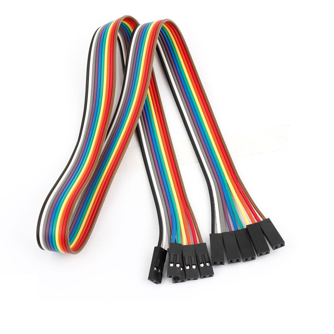 50cm 2.54mm F/F 2 Pin Solderless Colored Flexible Breadboard Jumper Wire 5 Pcs