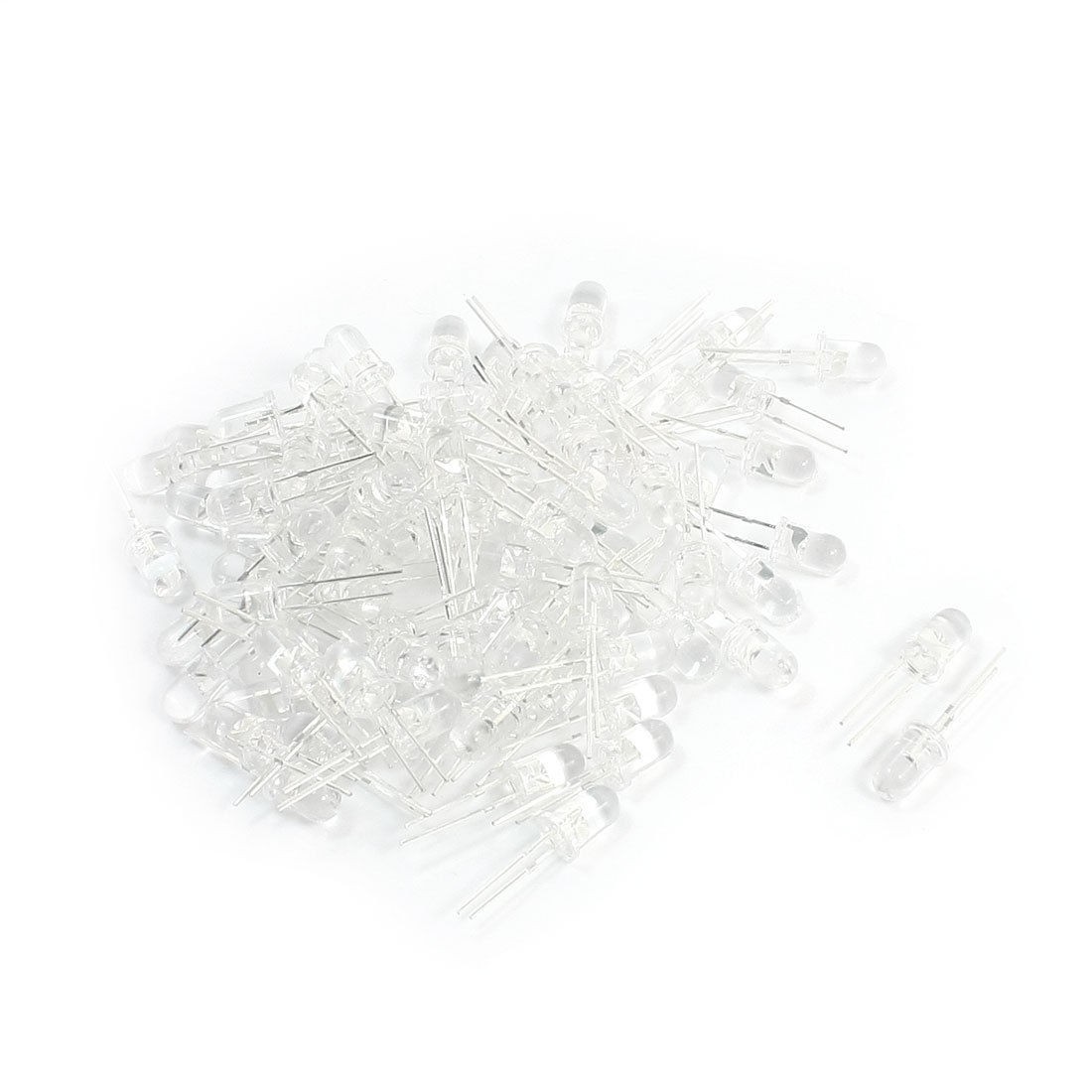 5mm Dia Clear Round Cap Yellow LED Light Emitting Diode 100 Pcs