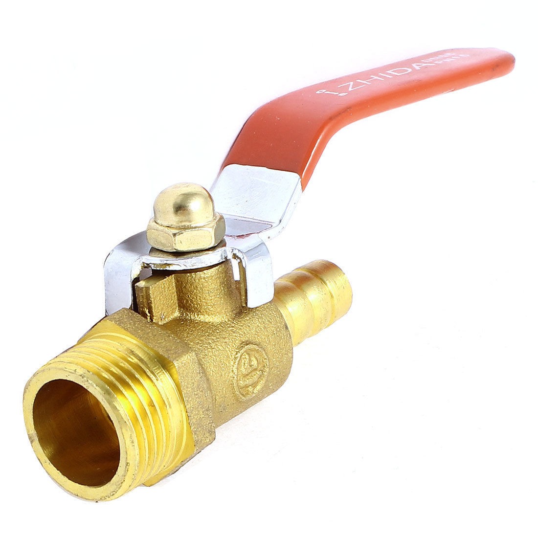 Brass 1/2PT Male Thread to 10mm Barb Hose Connector Full Port Ball Valve