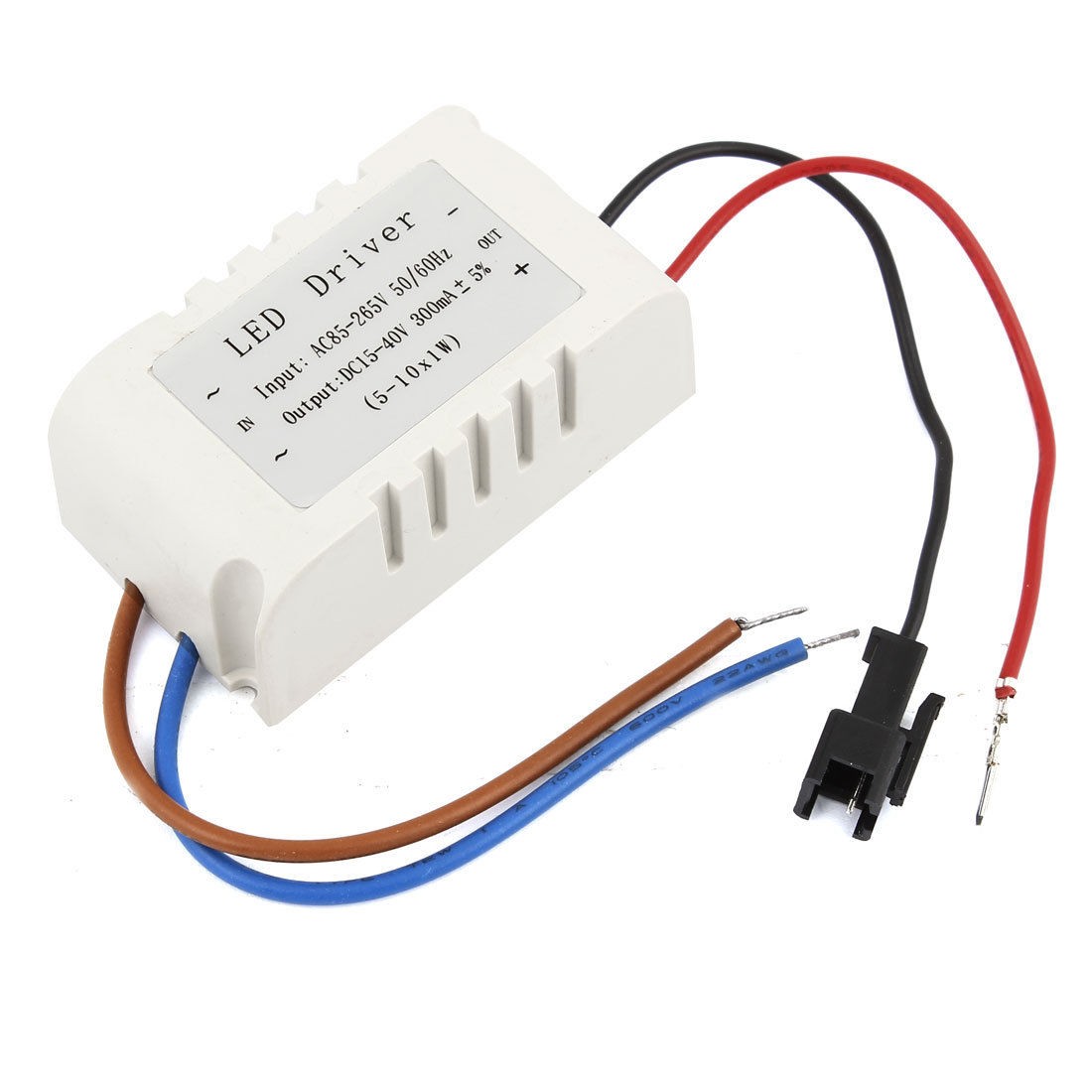 AC 85-265V to DC 15-40V 300mA Power Supply Driver for (5-10)x1W LED Strip Light