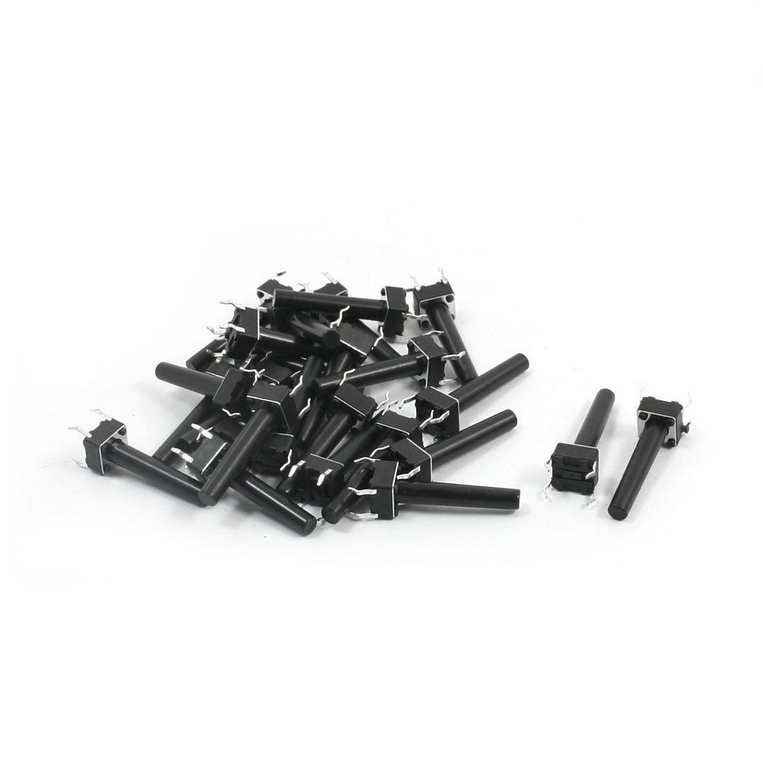 25Pcs Momentary Tact Tactile Push Button Switch 6x6x21mm 4-pin DIP