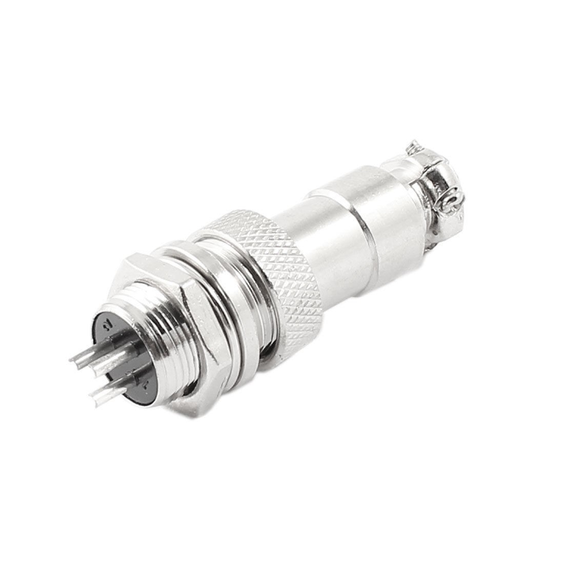 Panel Mount 12mm Male Thread Dia 3Pin Aviation Connectors Plugs AC 125V 4A