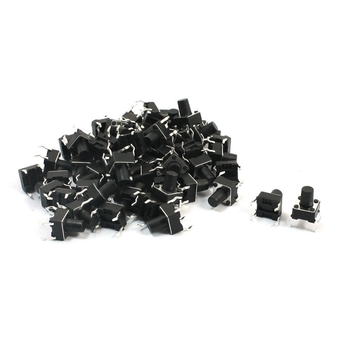 55Pcs Momentary Tact Tactile Push Button Switch 6x6x7.5mm 4-pin DIP