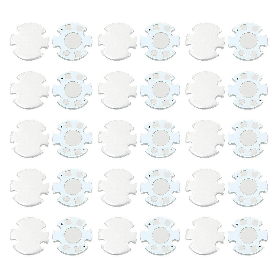 30 PCS 14mm Circle Aluminum PCB Circuit Board for 1 x 1W/3W LED Light Bulb