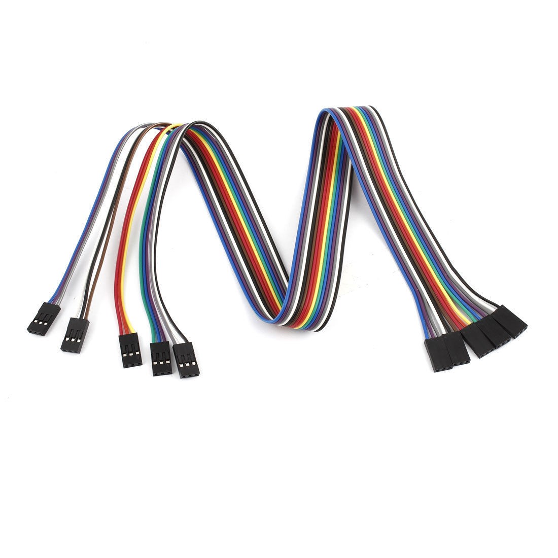 50cm 2.54mm 3 Pin Female to Female F/F Jumper Wire Cable Connector 5 Pcs