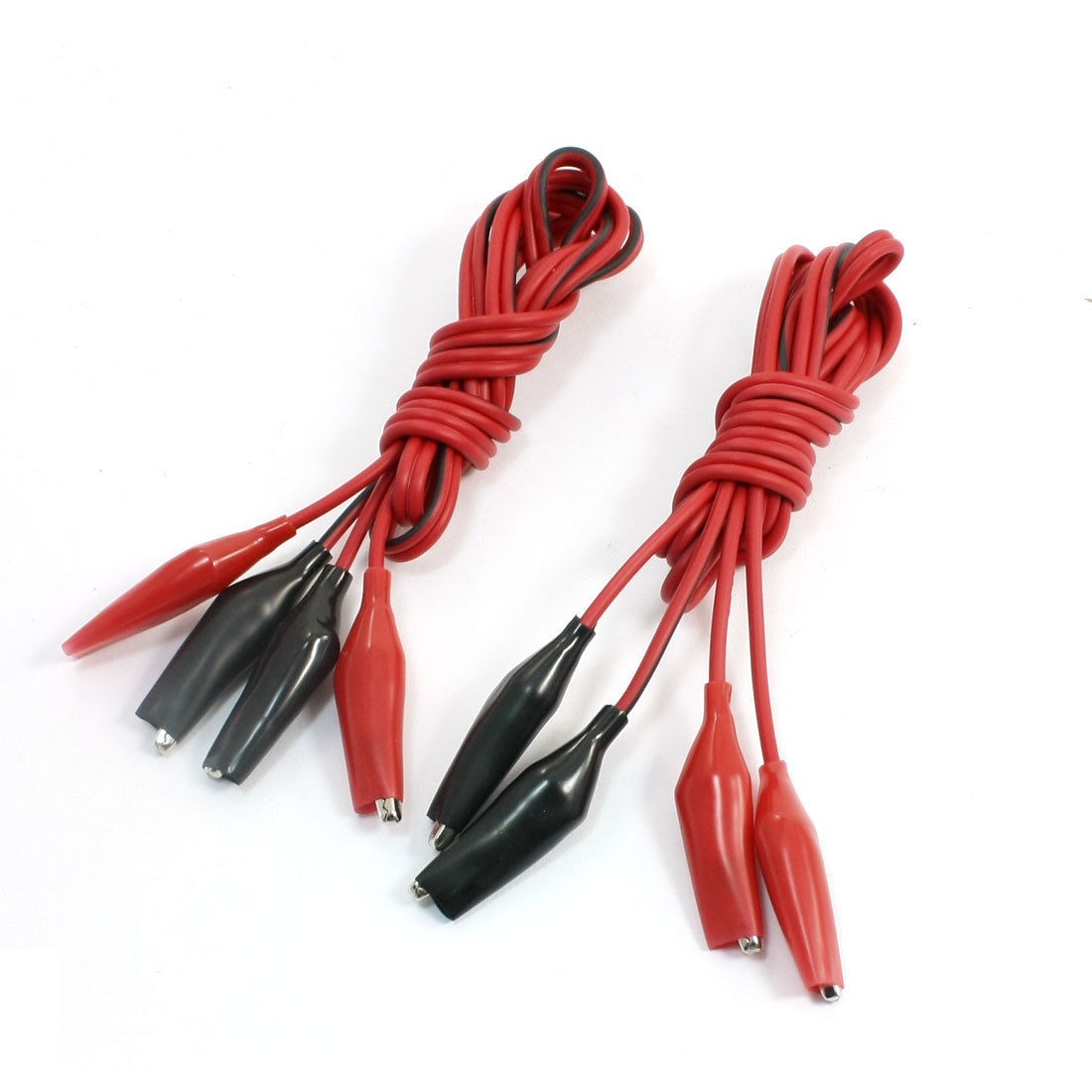 4Pcs Dual End Alligators Test Clip Lead Probe Cable Red Black 1m/3ft